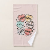 Cowboy Cowgirl Theme Hearts Bad Handdoek (Handdoek)