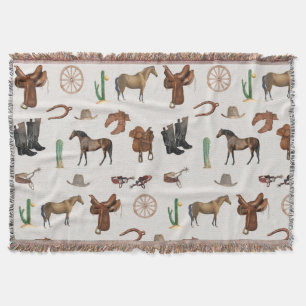 Cowboy Cowgirl Western Rodeo Country Pattern Deken