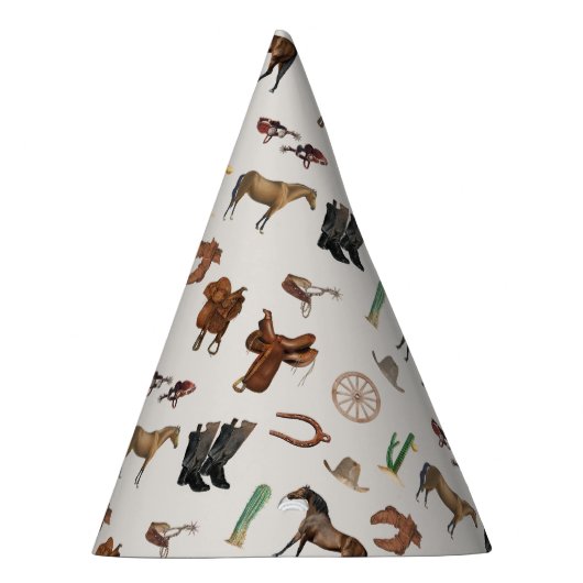 Cowboy Cowgirl Western Rodeo Country Pattern Feesthoedjes (Rechts)