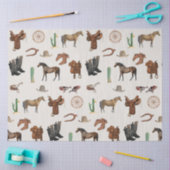 Cowboy Cowgirl Western Rodeo Country Pattern Tissuepapier (Craft)