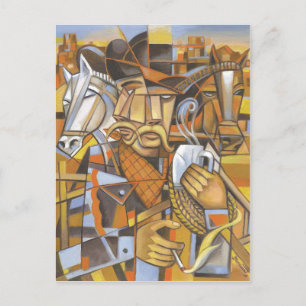 Cowboy cubisme Carte postale Art original