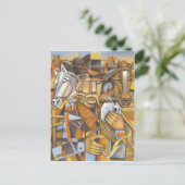 Cowboy cubisme Original Art Briefkaart (Staand voorkant)