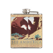 Cowboy Desert Westerne paarden Heupfles (Achterkant)