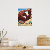 Cowboy Desert  Westerne paarden Poster (Keuken)