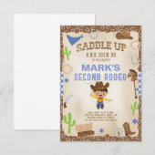 Cowboy deuxième invitation d'anniversaire de rodéo (Devant / Derrière)