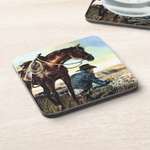 Cowboy die de Rosary bidt Bier Onderzetter