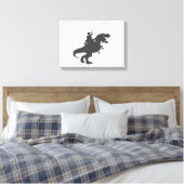 Cowboy die dinosaurus in het prehistorische tijdpe canvas afdruk (Insitu (Slaapkamer))