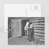 Cowboy die een brief leest. briefkaart (Voorkant / Achterkant)