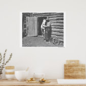 Cowboy die een brief leest. poster (Keuken)