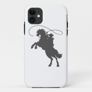 cowboy die lasso's met een rund in de veeteelt goo iPhone 11 hoesje
