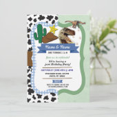 Cowboy & Dinosaur Boys Brothers Invitations d'anni (Debout devant)