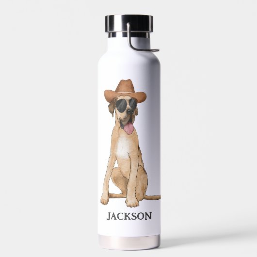Cowboy Dog Illustratie Waterfles (Links)