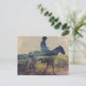 Cowboy Double Exposure Briefkaart (Staand voorkant)
