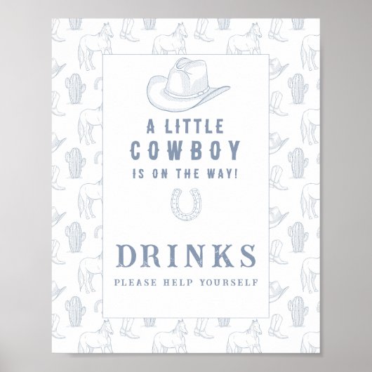 Cowboy - Drinken helpen jezelf Poster (Voorkant)