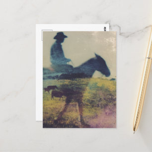 Cowboy Dubbele Belichting Briefkaart