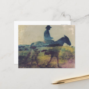 Cowboy Dubbele Belichting Briefkaart