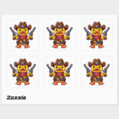Cowboy Duck Sheriff Vierkante Sticker (Vel)