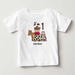 Cowboy eerste verjaardag Baby T-shirt
