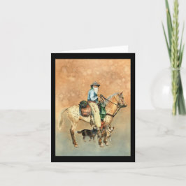Cowboy en Appaloosa Birthday Card Kaart