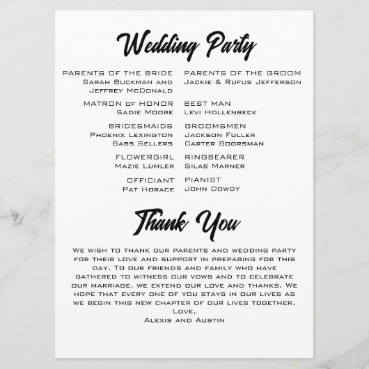 Cowboy en bruid Westerne stijl bruiloft programma (Achterkant)