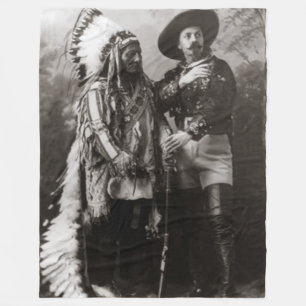 Cowboy en indiaan fleece deken