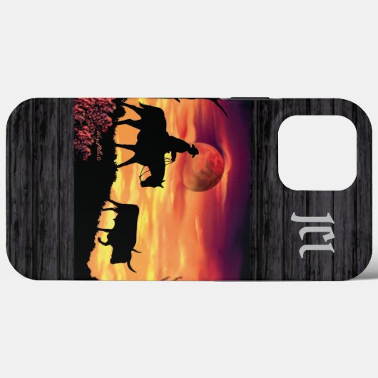 Cowboy en Longhorn Steer Hoesje-Mate iPhone Case (Achterkant (horizontaal))