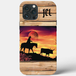 Cowboy en Longhorn Steer Hoesje-Mate iPhone Case