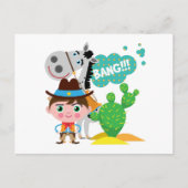 Cowboy en Paard Briefkaart (Voorkant)