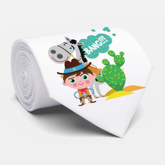 Cowboy en Paard Stropdas (Opgerold)