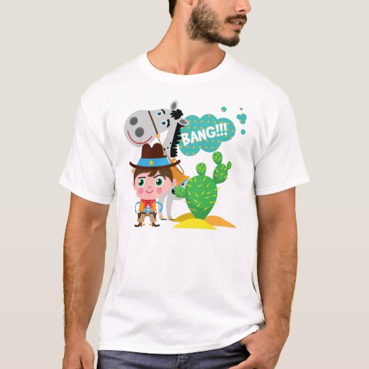 Cowboy en Paard T-shirt (Voorkant)