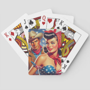  Cowboy en Pin Up Pokerkaarten
