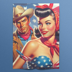 Cowboy en Pin Up Tissuepapier