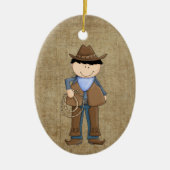 Cowboy en Sheriffs Badge Keramisch Ornament (Voorkant)
