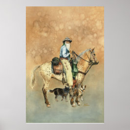 Cowboy en zijn Appaloosa Poster