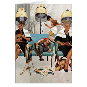 Cowboy endormi dans le salon de beauté