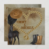 COWBOY et FAIRE-PART DE MARIAGE de cheval (Devant / Derrière)