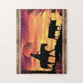 Cowboy Et Longhorn Steer Jigsaw Puzzle (Vertical)