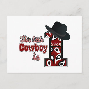 Cowboy First Birthday Briefkaart