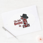Cowboy First Birthday Ovale Sticker (Envelop)