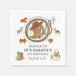 Cowboy First Birthday Servet