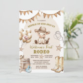 Cowboy First Rodeo Balloons Invitation Anniversair (Debout devant)