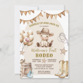 Cowboy First Rodeo Balloons Invitation Anniversair (Devant)