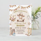 Cowboy First Rodeo Balloons Invitation Anniversair (Debout devant)
