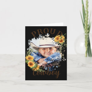 Cowboy Foto Tekst Zonnebloem Accent T Shirt Kaart