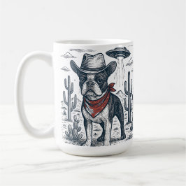 Cowboy Franse Bulldog Alien western Koffiemok