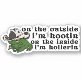 Cowboy Frog, Hootin en Hollerin - Frog Cowboy Pet Sticker