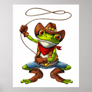 Cowboy Frog Poster