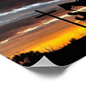 Cowboy gebedsilhouet met zonsondergang Poster (Hoek)