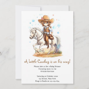 Cowboy-geïnspireerd Wild West Baby shower Kaart