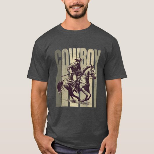 Cowboy gekleurd T-shirt (Voorkant)